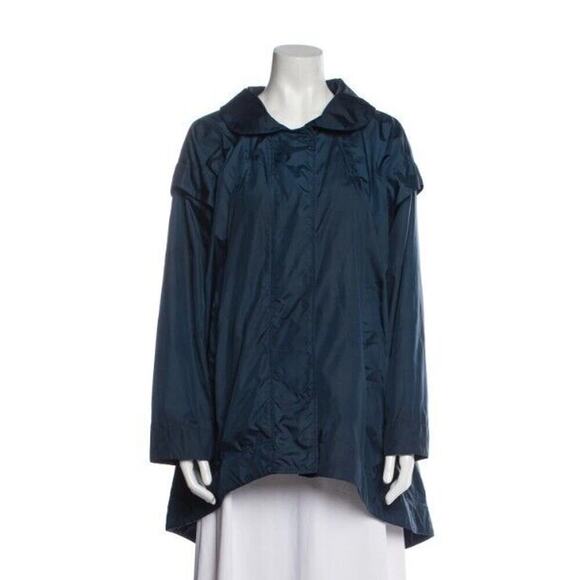 La Petite Robe di Chiara Boni Jacket L Navy Blue Slouchy Fit Trench Windbreaker - Picture 1 of 8